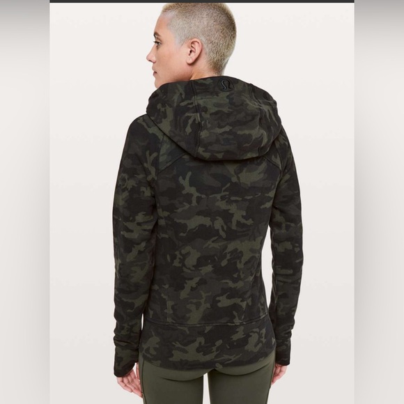 Lululemon Scuba Hoodie Light Cotton Fleece Incognito Camo Multi Gator Green 12 - Picture 4 of 16
